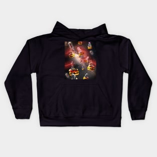 Galaxy Laser Cat, Space Burger Cheeseburger Cats Kids Hoodie